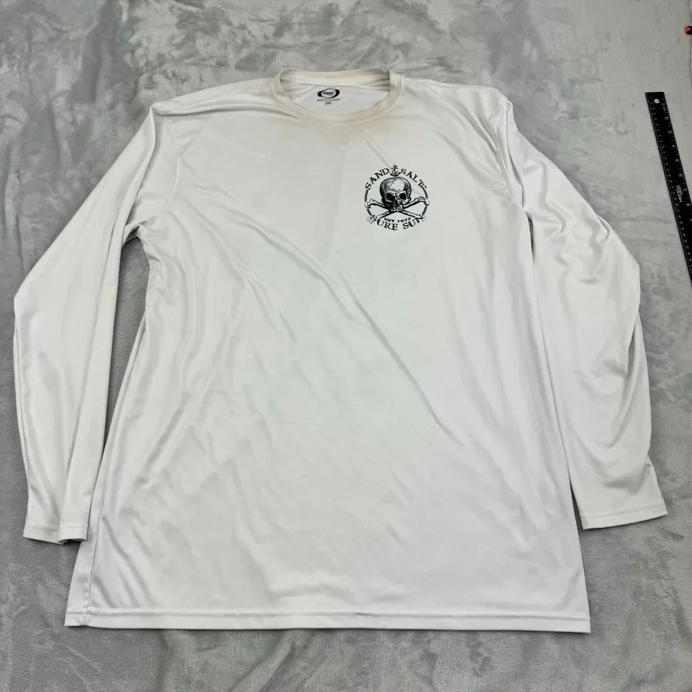 Vapor Shirt Men 3XL White Athleisure Sand Salt Sure Sun Workout Gym Beach Pirate - Picture 4 of 11